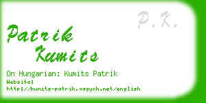 patrik kumits business card